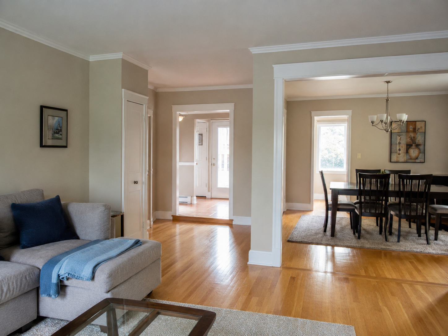 Freshly repainted rooms in a West Island family home