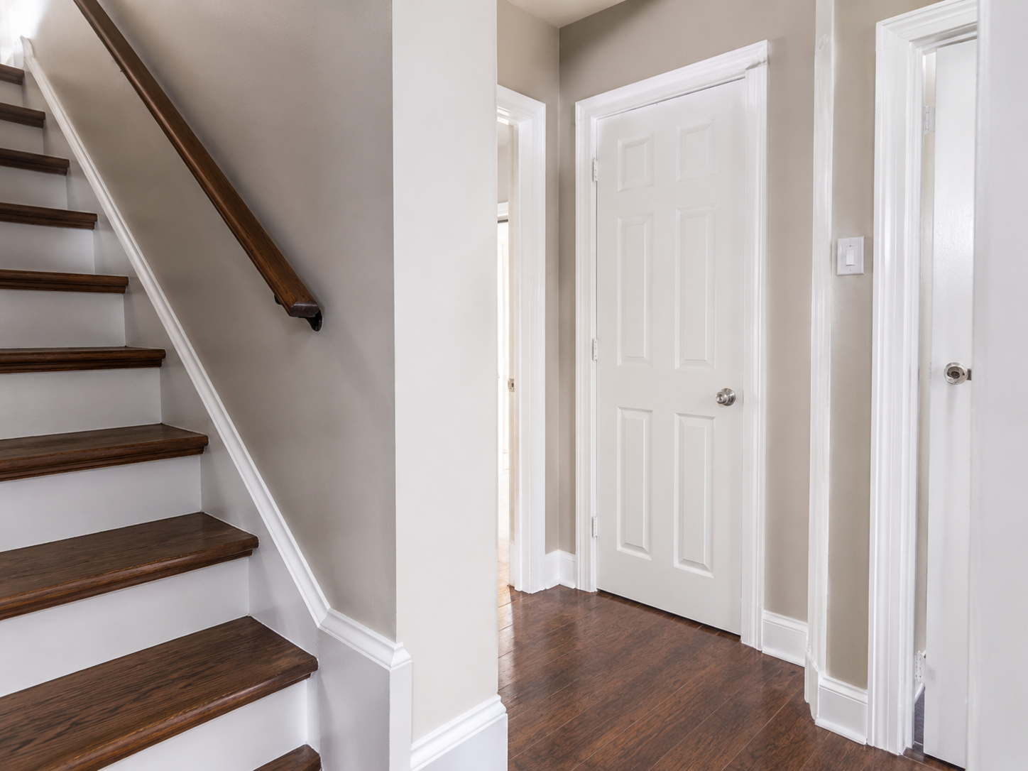 Freshly painted staircase and hallway